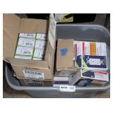 SMALL TUB FILLED WITH ELECTRICAL OUTLETS IN ORIGINAL BOXES