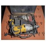 DEWALT HEAVY DUTY LARGE DRILL AND MILWAUKEE DRILL / DRIVER, INCLUDES METAL DEWALT CASE