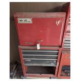 STACKING CRAFTSMAN TOOL BOXES AND CONTENTS, INCLUDES FURNITURE FLOAT / DOLLY BENEATH