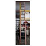 EXTRA TALL RED FIBERGLASS EXTENSION LADDER