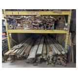 CONTENTS OF LOWER SHELF AND FLOOR BENEATH MARKED 1226 INCLUDING LUMBER, MOLDING, CARPET, BARN WOOD, AND MORE