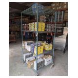 HEAVY DUTY 4 TIER SHELVING UNIT ON LARGE HEAVY DUTY CASTERS *** SPECIAL PICKUP INSTRUCTIONS ***