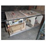 TABLE SAW WITH CUSTOM-MADE ROLLING 6FT CABINET