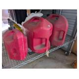 TWO 5 GALLON AND SINGLE 2.5 GALLON GAS TANKS
