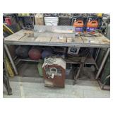METAL FRAME THICK WOOD TOP WORK TABLE *** SPECIAL PICKUP INSTRUCTIONS ***