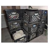 16 MILK CRATES FILLED WITH DISASTER RELIEF HYGIENE SUPPLIES, FIRST AID MEDICAL SUPPLIES, AND CLEANING SUPPLIES