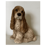 VINTAGE COCKER SPANIEL STATUE HEAVY RESIN BY UNIVERSAL STATUARY CORP 11 1/2' TALL X 8' DEEP X 9 1/2' WIDE
