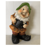HEAVY POTTERY GARDEN GNOME FIGURINE 14' TALL X 7 1/2' WIDE