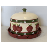 APPLE DESIGN HORS D'OEUVRE TRAY WITH LID 9 1/2' ROUND