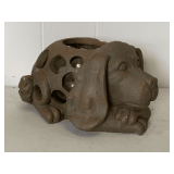 HEAVY POTTERY DOG PLANTER 9' LONG X 5 1/2' WIDE