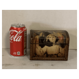 THE HOLY FAMILY WOOD TRINKET BOX 5 3/4' LONG X 4' DEEP X 4' TALL