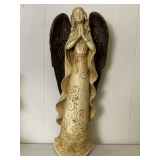 VERY TALL RESIN WOOD LOOK PRAYING ANGEL 24' TALL X 9' WIDE