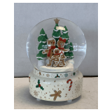 LARGE GINGERBREAD FAMILY BATTERY OPERATED SNOW GLOBE 7' TALL X 5 1/2' ROUND