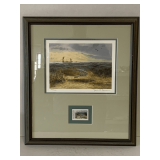 1986 JOHN COWAN RED FISH PRINT 1315/3450 16 1/2' X 18 1/2' WITH STAMP - BOTH SIGNED BY ARTIST