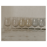SET OF 6 VINTAGE CRYSTAL MULTI COLOR SMALL WINE GLASSES 4 1/4' TALL