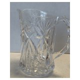 VINTAGE HEAVY CRYSTAL LEADED FRENCH CUT CLEAR WATER PITCHER BY J.G. DURAND 8' TALL X 7 1/2' WIDE