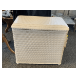 WHITE WICKER HAMPER 12' DEEP X 19' TALL X 20 1/2' WIDE