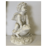 LARGE PLANTER CHERUB RIDING A FROG ON LILY PAD 16' TALL X 10' ROUND (BASE)