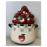 VINTAGE CERAMIC APPLE BASKET COOKIE JAR 12' TALL X 9' WIDE