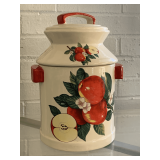 VINTAGE APPLE KITCHEN CANISTER 12 1/2' TALL X 8' WIDE