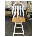 SOLID WOOD WHITE & NATURAL BAR STOOL 43' TALL X 17' DEEP X 17 1/2' WIDE