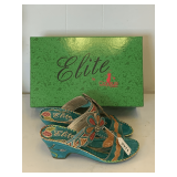 NEW CORKY'S 'ELITE' LEATHER TOOLED TURQUOISE SANDALS SIZE 7
