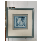 1986 FRAMED ORIGINAL GOUACHE COLLAGE 'SANCTUARY' BY GRAFFAGNINO 11X12