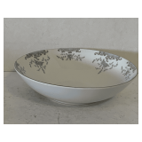 VINTAGE MIKASA FINE CHINA 'BEVILLE' (WHITE WITH PATTERNS OF BLUE ROSES W/ GOLD TRIM) - 8' SERVING BOWL