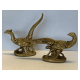 VINTAGE PAIR OF GOLD CERAMIC PHEASANTS 12 1/2' LONG X 11' TALL