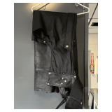 BLACK LEATHER HARLEY DAVIDSON MOTORCYCLE CHAPS SIZE L/XL