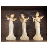 SET OF 3 PEAR/RED ANGEL MUSICIAN FIGURINES 10' TALL