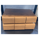 2 WOOD LOOK CASSETTE STORAGE BOXES