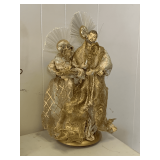 FIBER OPTIC HOLY FAMILY DECOR (GOLD/IVORY) 18' TALL X 9' WIDE