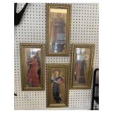4 VERY NICE FRAMED ANGEL PRINTS 17 3/4' X 8 3/4'
