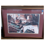 1993 CHRIS HARTSFIELD TRIPLE MATTED/FRAMED GOLF PRINT 38' X 27 1/2'