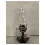 VINTAGE LAMPLIGHT FARMERS HOBNAIL CLEAR KEROSENE LAMP 13' TALL