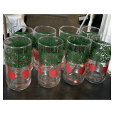 SET OF 8 ALCO INDUSTRIES 'APPLE GARDEN' WATER GLASSES