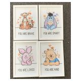 SET OF 4 FRAMED WINNIE THE POOH WALL ART 11' X 15 3/4'