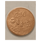 4 PRESIDENTS DEPICTED ON MT RUSHMORE COPPER ROUND 1 TROY OZ .999 FINE COPPER