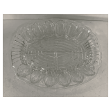 VINTAGE LE SMITH HEAVY CLEAR RECTANGLE DEVILED EGG/RELISH SERVING TRAY 12 1/4' LONG X 11 1/2' WIDE