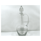 KIT… Hand blown Toscany pitcher decanter with stopper and etched floral design, see pictures for details.