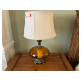 Master… Mid-century modern, Hollywood Regency style, with amber pumpkin shaped glass base, see pictures for details.