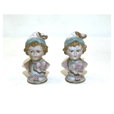 BR1…Vintage Ucagco porcelain Victorian-style boy and girl salt and pepper shaker bust figurines, set of two, see pictures for details.