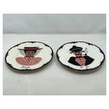 BR1…Custom, decorative mixed media decor plates, set of two, see pictures for details.