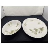 Island…Seyei fine china serving bowl and platter, two pieces, “Cascade Pine” pattern, produced  in Nagoya, Japan. See pictures for details.
