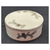 Island… Hand painted Lily China covered trinket bowl with pinecone pattern, see pictures for details.