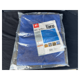 Garage… 5’6” by 7’6” light duty tarp, still new when the package, see pictures for details.