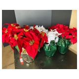 Garage…Faux poinsettia plants, set of six, see pictures for details.