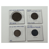 Collection of Four Military and Transit Tokens
