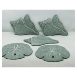 BR1…Sand dollar and leaf design wall decor, five pieces total, see pictures for details.